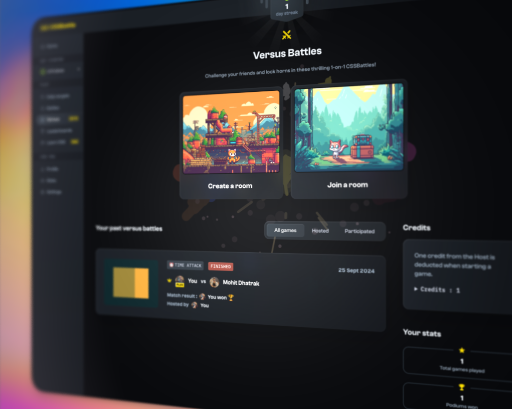 Versus battle homepage